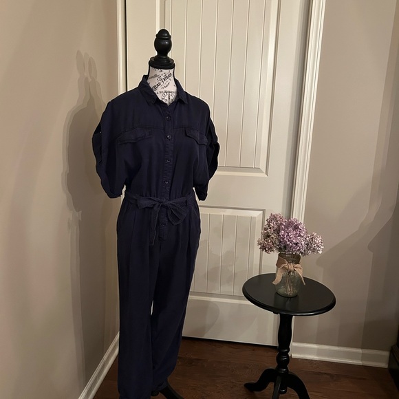 Young Fabulous & Broke Pants - Young Fabulous and Broke Aviator navy blue jumpsuit with dolman sleeves